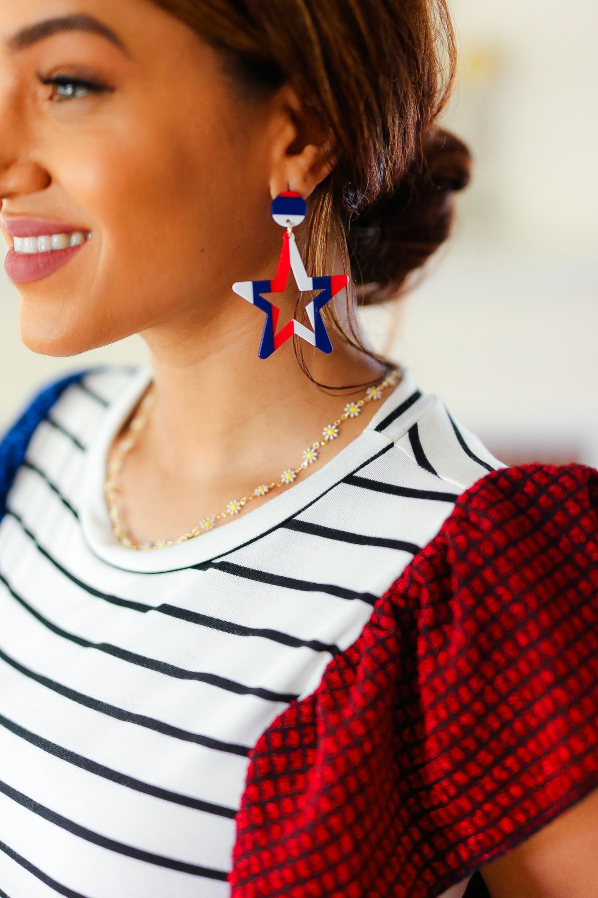 Americana Holiday Star Dangle Earrings