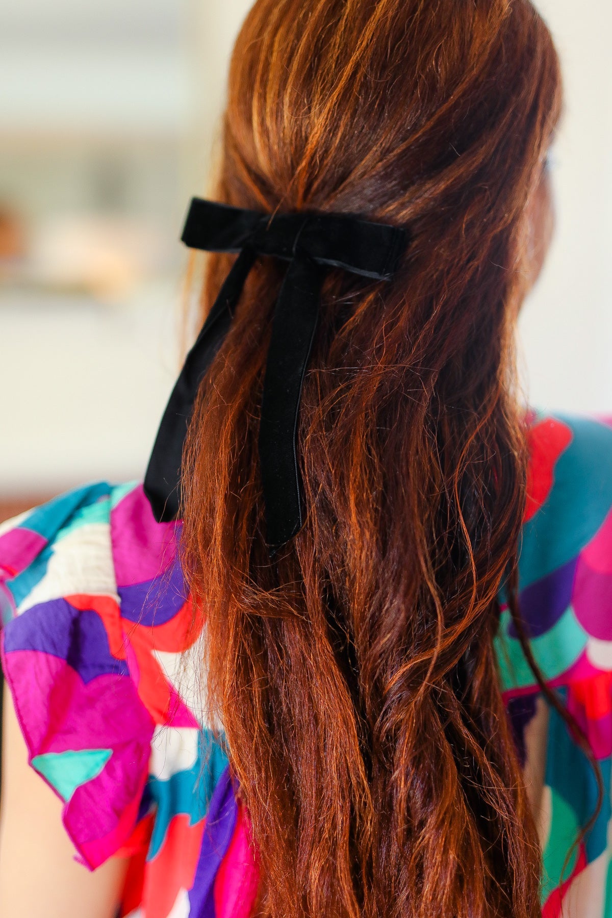 Black Velvet Clip-On Double Bow